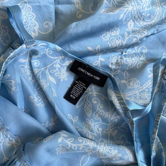 Vintage 90s Baby Blue Flowy Floral Maxi Slip Dress - Picture 8 of 8